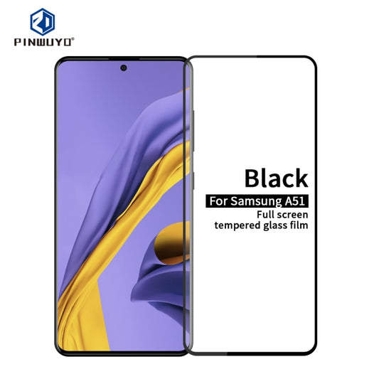 For Galaxy A51 PINWUYO 9H 2.5D Full Screen Tempered Glass Film(Black) - Galaxy Tempered Glass by PINWUYO | Online Shopping UK | buy2fix
