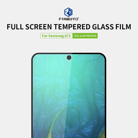 For Galaxy A71 PINWUYO 9H 2.5D Full Screen Tempered Glass Film(Black) - Galaxy Tempered Glass by PINWUYO | Online Shopping UK | buy2fix
