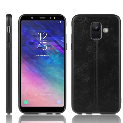 For Galaxy A6 Shockproof Sewing Cow Pattern Skin PC + PU + TPU Case(Black) by buy2fix