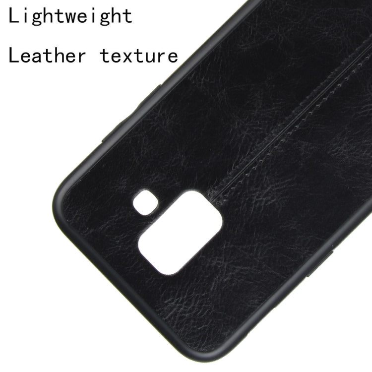 For Galaxy A6 Shockproof Sewing Cow Pattern Skin PC + PU + TPU Case(Black) by buy2fix