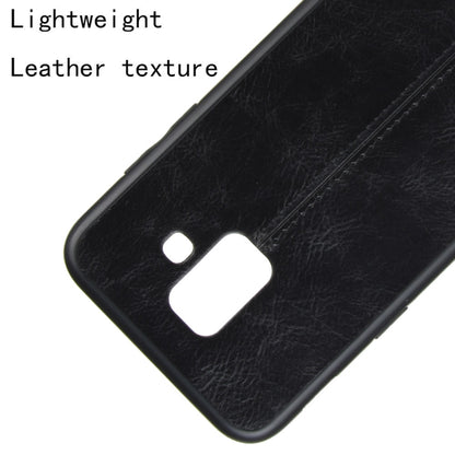 For Galaxy A6 Shockproof Sewing Cow Pattern Skin PC + PU + TPU Case(Black) by buy2fix