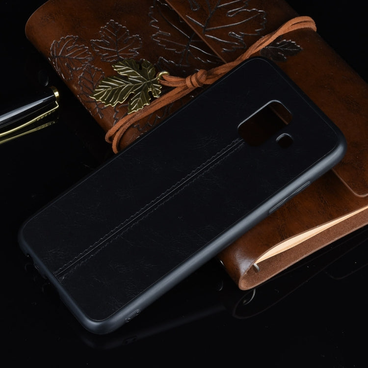 For Galaxy A6 Shockproof Sewing Cow Pattern Skin PC + PU + TPU Case(Black) by buy2fix