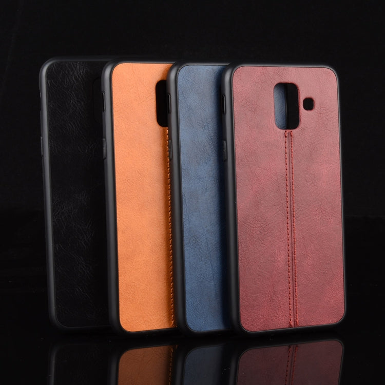 For Galaxy A6 Shockproof Sewing Cow Pattern Skin PC + PU + TPU Case(Black) by buy2fix