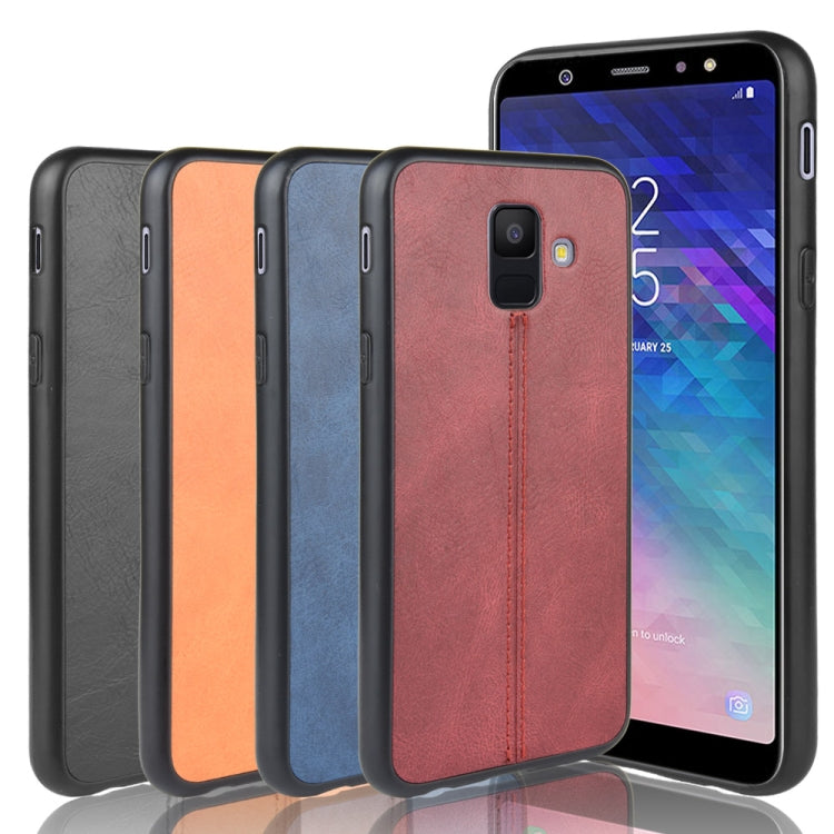 For Galaxy A6 Shockproof Sewing Cow Pattern Skin PC + PU + TPU Case(Black) by buy2fix