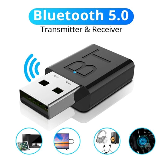 BT005 5.0 USB Bluetooth Receiver Speaker Amplifier AUX Audio I Car Wireless Stereo Bluetooth Stick Adapter by buy2fix