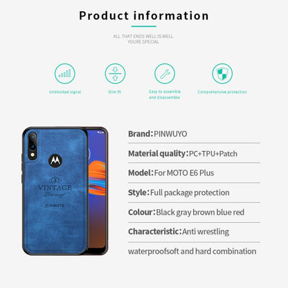 For  Motorola Moto E6 Plus PINWUYO Zun Series PC + TPU + Skin Waterproof And Anti-fall All-inclusive Protective Shell(Black) - Motorola Cases by PINWUYO | Online Shopping UK | buy2fix