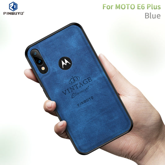 For  Motorola Moto E6 Plus PINWUYO Zun Series PC + TPU + Skin Waterproof And Anti-fall All-inclusive Protective Shell(Blue) - Motorola Cases by PINWUYO | Online Shopping UK | buy2fix