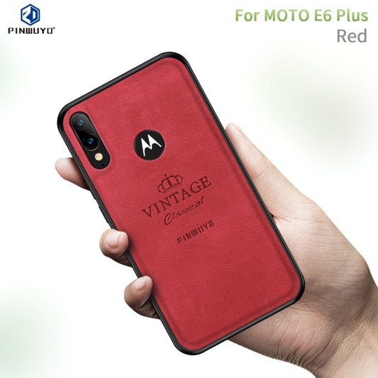 For  Motorola Moto E6 Plus PINWUYO Zun Series PC + TPU + Skin Waterproof And Anti-fall All-inclusive Protective Shell(Red) - Motorola Cases by PINWUYO | Online Shopping UK | buy2fix