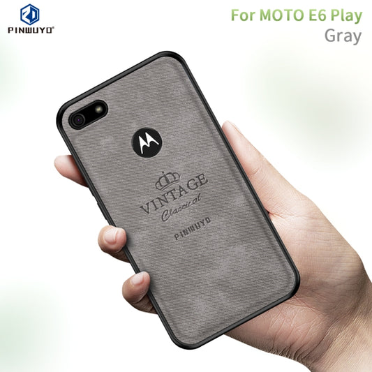 For  Motorola Moto E6 Play PINWUYO Zun Series PC + TPU + Skin Waterproof And Anti-fall All-inclusive Protective Shell(Gray) - Motorola Cases by PINWUYO | Online Shopping UK | buy2fix