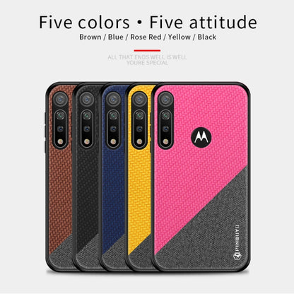 For MOTO G8 Plus PINWUYO Rong Series  Shockproof PC + TPU+ Chemical Fiber Cloth Protective Cover(Yellow) - Motorola Cases by PINWUYO | Online Shopping UK | buy2fix
