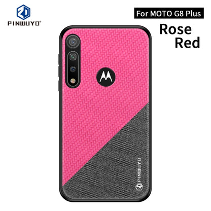 For MOTO G8 Plus PINWUYO Rong Series  Shockproof PC + TPU+ Chemical Fiber Cloth Protective Cover(Red) - Motorola Cases by PINWUYO | Online Shopping UK | buy2fix