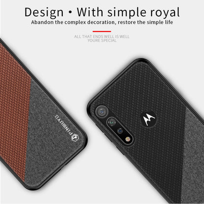 For MOTO G8 Plus PINWUYO Rong Series  Shockproof PC + TPU+ Chemical Fiber Cloth Protective Cover(Red) - Motorola Cases by PINWUYO | Online Shopping UK | buy2fix