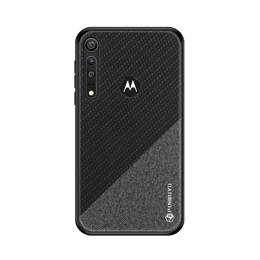 For MOTO G8 Play / One Macro PINWUYO Rong Series  Shockproof PC + TPU+ Chemical Fiber Cloth Protective Cover(Black) - Motorola Cases by PINWUYO | Online Shopping UK | buy2fix