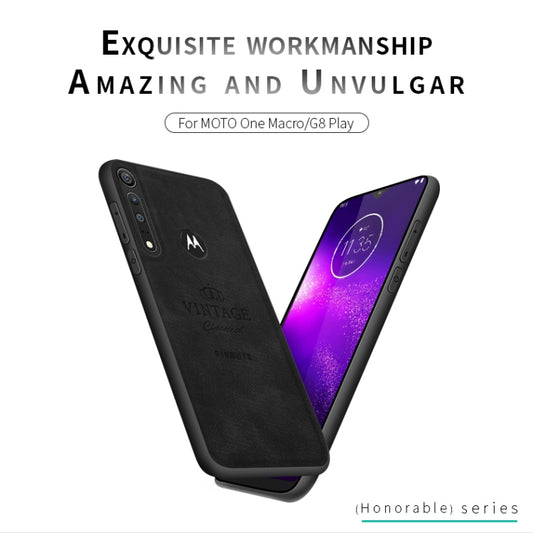 For MOTO G8 Play / One macro PINWUYO Zun Series PC + TPU + Skin Waterproof And Anti-fall All-inclusive Protective Shell(Brown) - Motorola Cases by PINWUYO | Online Shopping UK | buy2fix