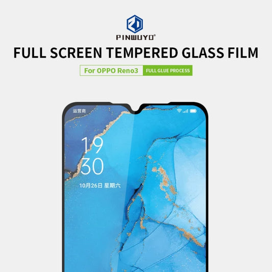 For OPPO Reno3 PINWUYO 9H 2.5D Full Screen Tempered Glass Film - OPPO Tempered Glass by PINWUYO | Online Shopping UK | buy2fix