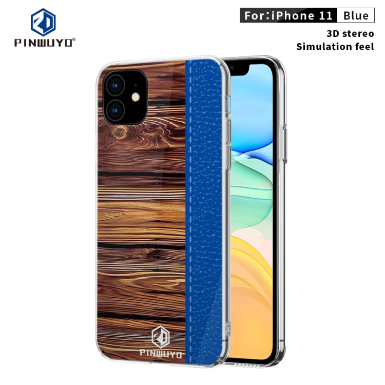 For iPhone 11 PINWUYO Pindun Series Slim 3D Call Flashing PC All-inclusive Waterproof Shockproof Protection Case(Blue) - iPhone 11 Cases by PINWUYO | Online Shopping UK | buy2fix