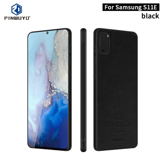For Galaxy S20 PINWUYO Pin Rui Series Classical Leather, PC + TPU + PU Leather Waterproof And Anti-fall All-inclusive Protective Shell(Black)