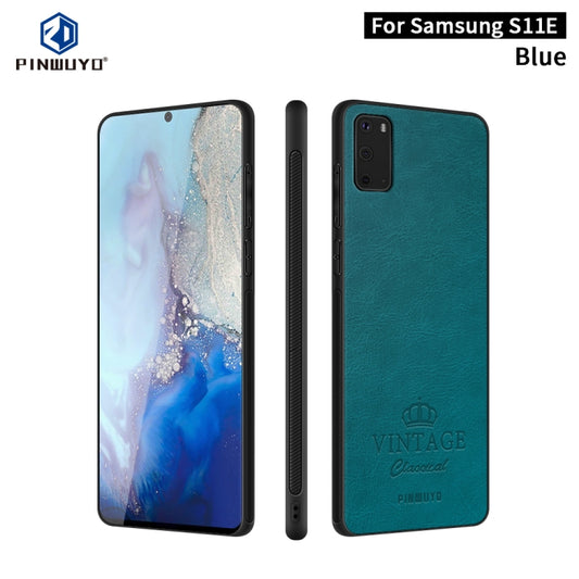 For Galaxy S20 PINWUYO Pin Rui Series Classical Leather, PC + TPU + PU Leather Waterproof And Anti-fall All-inclusive Protective Shell(Blue) - Galaxy Phone Cases by PINWUYO | Online Shopping UK | buy2fix