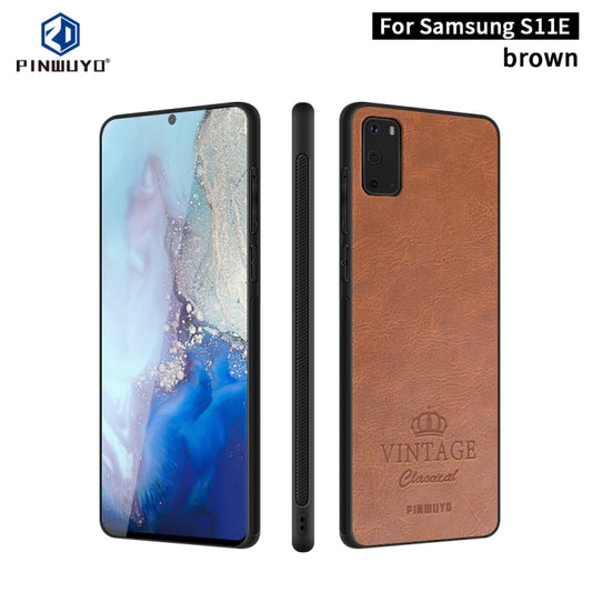 For Galaxy S20 PINWUYO Pin Rui Series Classical Leather, PC + TPU + PU Leather Waterproof And Anti-fall All-inclusive Protective Shell(Brown) - Galaxy Phone Cases by PINWUYO | Online Shopping UK | buy2fix