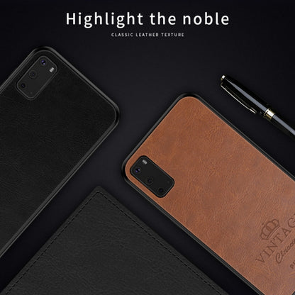 For Galaxy S20 PINWUYO Pin Rui Series Classical Leather, PC + TPU + PU Leather Waterproof And Anti-fall All-inclusive Protective Shell(Brown) - Galaxy Phone Cases by PINWUYO | Online Shopping UK | buy2fix