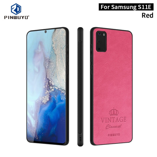 For Galaxy S20 PINWUYO Pin Rui Series Classical Leather, PC + TPU + PU Leather Waterproof And Anti-fall All-inclusive Protective Shell(Red) - Galaxy Phone Cases by PINWUYO | Online Shopping UK | buy2fix