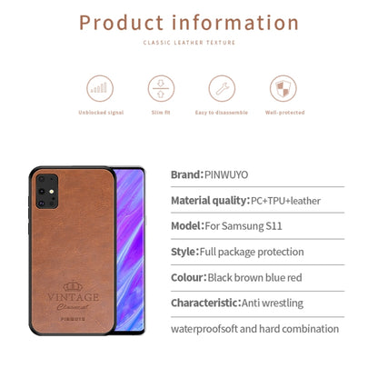 For Galaxy S20 Plus PINWUYO Pin Rui Series Classical Leather, PC + TPU + PU Leather Waterproof And Anti-fall All-inclusive Protective Shell(Black) - Galaxy Phone Cases by PINWUYO | Online Shopping UK | buy2fix