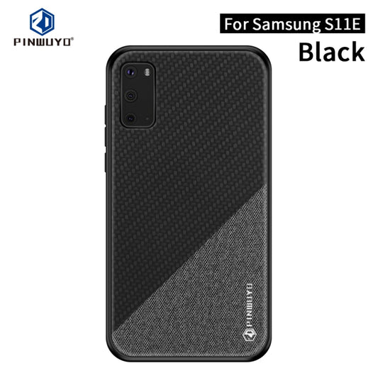 For Galaxy S20 PINWUYO Rong Series  Shockproof PC + TPU+ Chemical Fiber Cloth Protective Cover(Black) - Galaxy Phone Cases by PINWUYO | Online Shopping UK | buy2fix