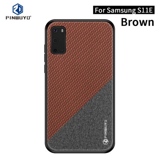 PINWUYO Rong Series  Shockproof PC + TPU+ Chemical Fiber Cloth Protective Cover(Brown)