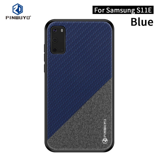 PINWUYO Rong Series  Shockproof PC + TPU+ Chemical Fiber Cloth Protective Cover(Blue) - Galaxy Phone Cases by PINWUYO | Online Shopping UK | buy2fix