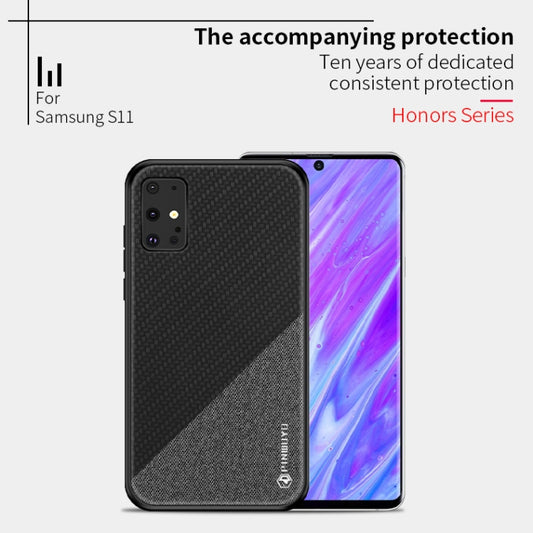 For Galaxy S20+ PINWUYO Rong Series  Shockproof PC + TPU+ Chemical Fiber Cloth Protective Cover(Red) - Galaxy Phone Cases by PINWUYO | Online Shopping UK | buy2fix