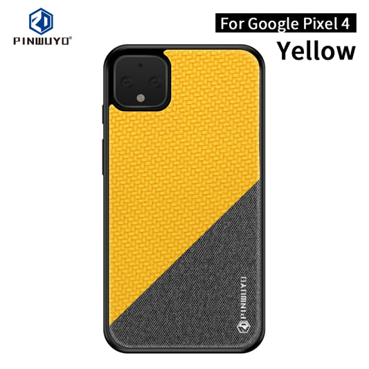For Google Pixel4 PINWUYO Rong Series  Shockproof PC + TPU+ Chemical Fiber Cloth Protective Cover(Yellow) - Google Cases by PINWUYO | Online Shopping UK | buy2fix