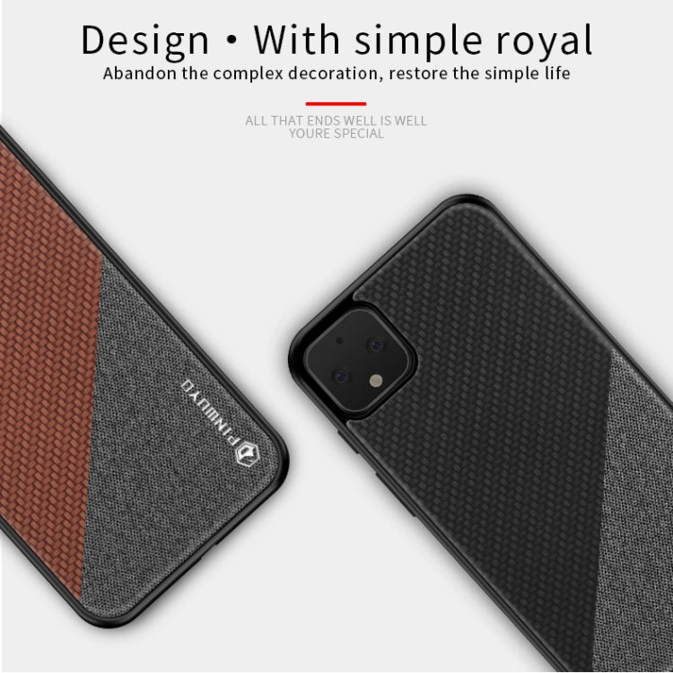 For Google Pixel4 XL PINWUYO Rong Series  Shockproof PC + TPU+ Chemical Fiber Cloth Protective Cover(Yellow) - Google Cases by PINWUYO | Online Shopping UK | buy2fix