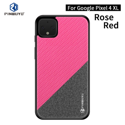 For Google Pixel4 XL PINWUYO Rong Series  Shockproof PC + TPU+ Chemical Fiber Cloth Protective Cover(Red) - Google Cases by PINWUYO | Online Shopping UK | buy2fix