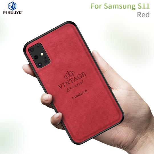 For Galaxy S20+ PINWUYO Zun Series PC + TPU + Skin Waterproof Anti-fall All-inclusive Protective Case(Red)