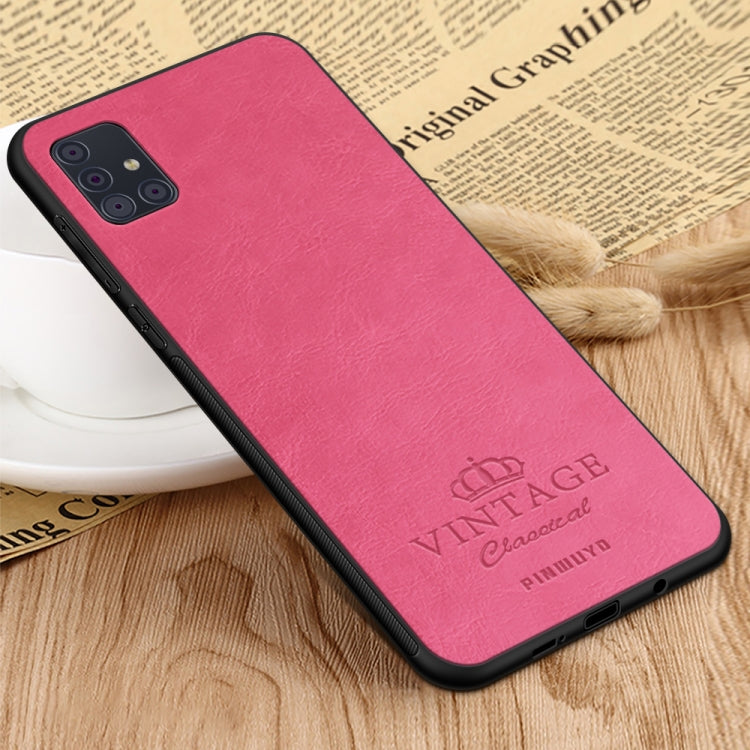 For Galaxy A51 / M40s PINWUYO Pin Rui Series Classical Leather Texture PC + TPU Waterproof  Anti-fall All-inclusive Protective Case Shell(Red) - Galaxy Phone Cases by PINWUYO | Online Shopping UK | buy2fix