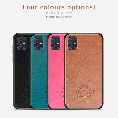 For Galaxy A51 / M40s PINWUYO Pin Rui Series Classical Leather Texture PC + TPU Waterproof  Anti-fall All-inclusive Protective Case Shell(Red) - Galaxy Phone Cases by PINWUYO | Online Shopping UK | buy2fix