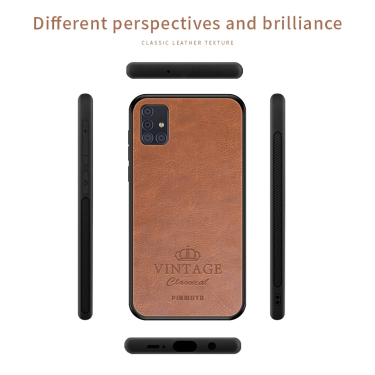 For Galaxy A51 / M40s PINWUYO Pin Rui Series Classical Leather Texture PC + TPU Waterproof  Anti-fall All-inclusive Protective Case Shell(Red) - Galaxy Phone Cases by PINWUYO | Online Shopping UK | buy2fix