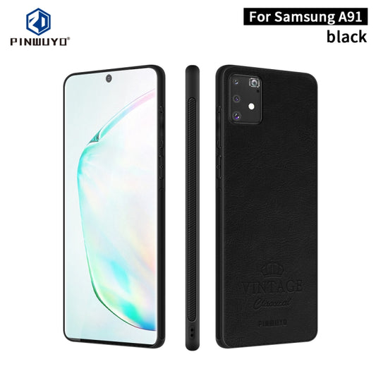 For Galaxy A91 / S10 Lite PINWUYO Pin Rui Series Classical Leather Texture PC + TPU Waterproof  Anti-fall All-inclusive Protective Case Shell(Black) - Galaxy Phone Cases by PINWUYO | Online Shopping UK | buy2fix