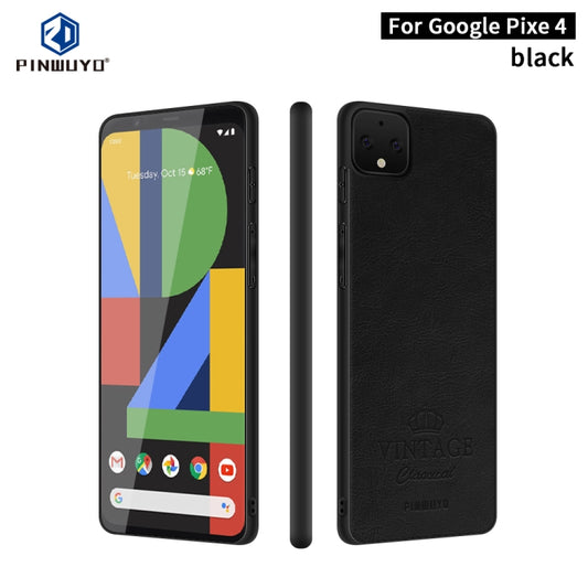 For Google Pixel 4 PINWUYO Pin Rui Series Classical Leather Texture PC + TPU Waterproof  Anti-fall All-inclusive Protective Case Shell(Black) - Google Cases by PINWUYO | Online Shopping UK | buy2fix