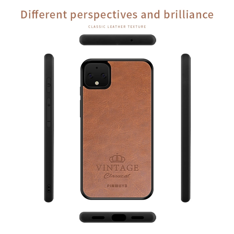 For Google Pixel 4 PINWUYO Pin Rui Series Classical Leather Texture PC + TPU Waterproof  Anti-fall All-inclusive Protective Case Shell(Black) - Google Cases by PINWUYO | Online Shopping UK | buy2fix