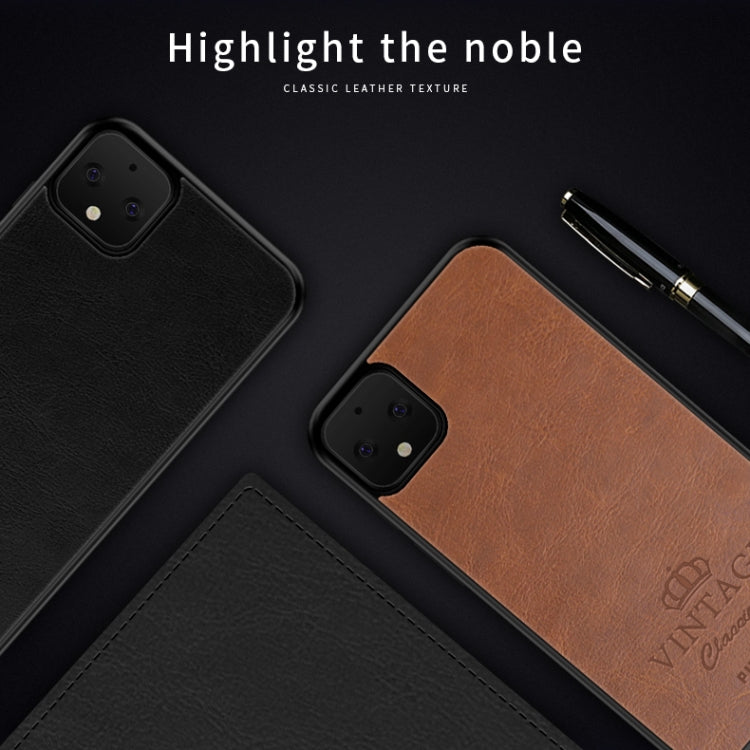 For Google Pixel 4 PINWUYO Pin Rui Series Classical Leather Texture PC + TPU Waterproof  Anti-fall All-inclusive Protective Case Shell(Black) - Google Cases by PINWUYO | Online Shopping UK | buy2fix