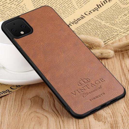 For Google Pixel 4 PINWUYO Pin Rui Series Classical Leather Texture PC + TPU Waterproof  Anti-fall All-inclusive Protective Case Shell(Brown) - Google Cases by PINWUYO | Online Shopping UK | buy2fix