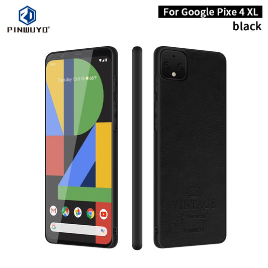 For Google Pixel 4 XL PINWUYO Pin Rui Series Classical Leather Texture PC + TPU Waterproof  Anti-fall All-inclusive Protective Case Shell(Black) - Google Cases by PINWUYO | Online Shopping UK | buy2fix