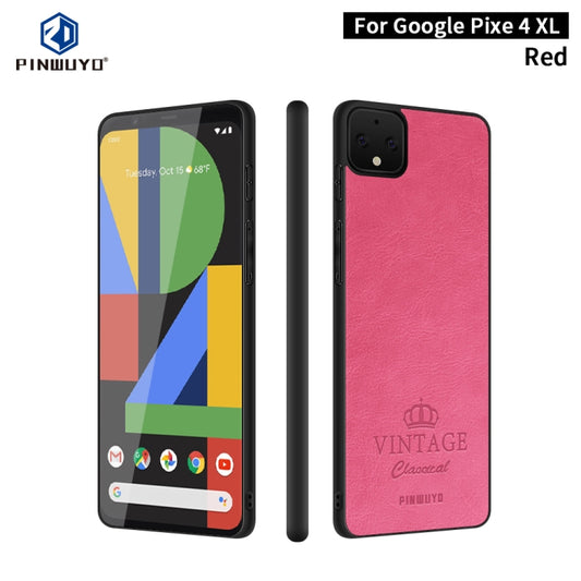 For Google Pixel 4 XL PINWUYO Pin Rui Series Classical Leather Texture PC + TPU Waterproof  Anti-fall All-inclusive Protective Case Shell(Red) - Google Cases by PINWUYO | Online Shopping UK | buy2fix