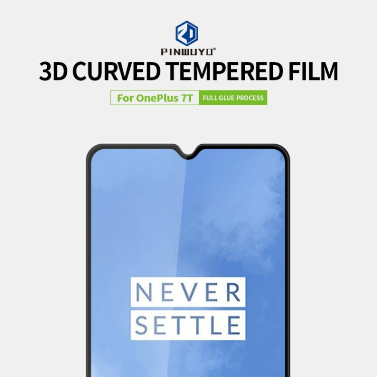 For OnePlus 7T PINWUYO 9H 3D Curved Full Screen Explosion-proof Tempered Glass Film(Black) - OnePlus Tempered Glass by PINWUYO | Online Shopping UK | buy2fix