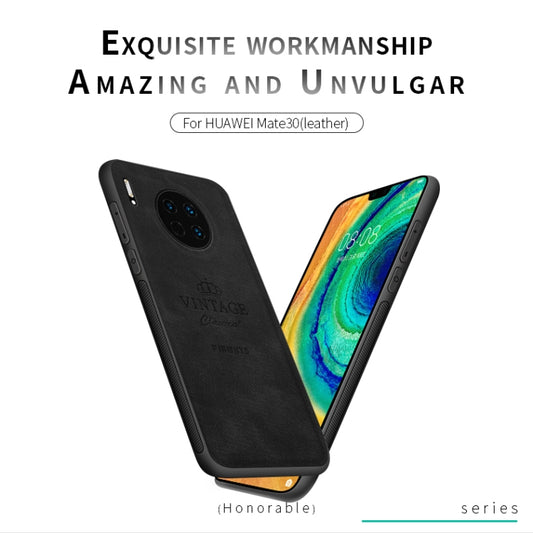 For Huawei Mate 30 5G (Leather) PINWUYO Zun Series PC + TPU + Skin Waterproof Anti-fall All-inclusive Protective Case(Black) - Huawei Cases by PINWUYO | Online Shopping UK | buy2fix