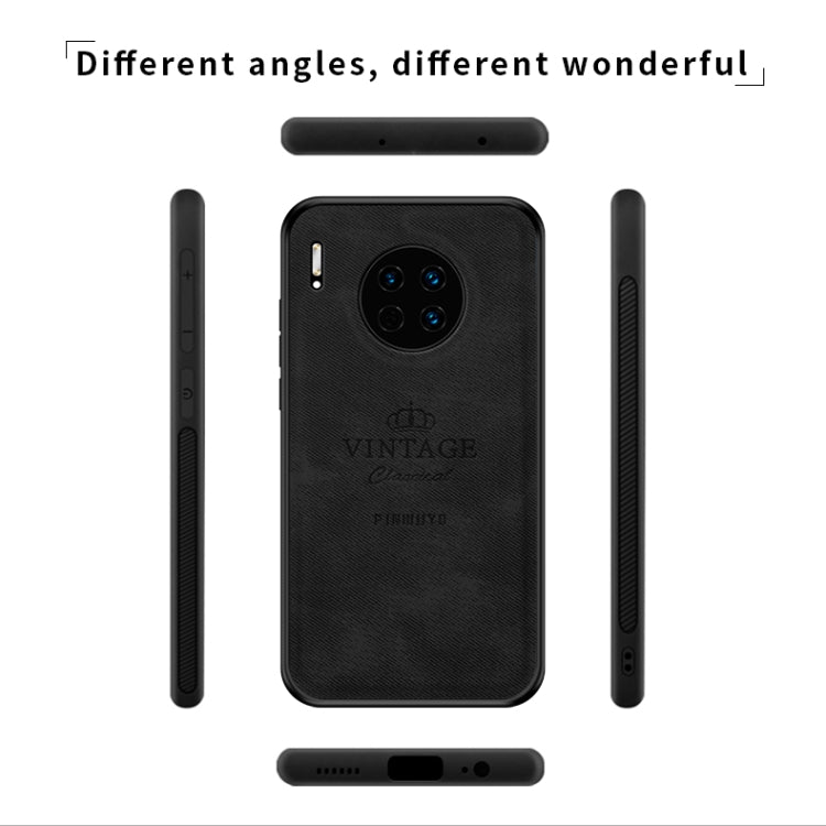 For Huawei Mate 30 5G (Leather) PINWUYO Zun Series PC + TPU + Skin Waterproof Anti-fall All-inclusive Protective Case(Black) by PINWUYO