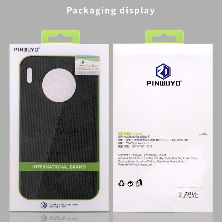 For Huawei Mate 30 5G (Leather) PINWUYO Zun Series PC + TPU + Skin Waterproof Anti-fall All-inclusive Protective Case(Black) by PINWUYO