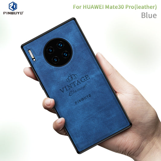 For Huawei Mate 30 Pro 5G (Leather) PINWUYO Zun Series PC + TPU + Skin Waterproof Anti-fall All-inclusive Protective Case(Blue) - Huawei Cases by PINWUYO | Online Shopping UK | buy2fix