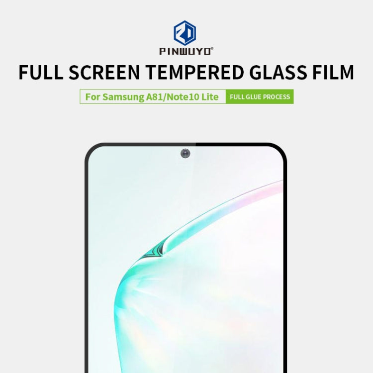 For Galaxy A81 / Note 10 Lite PINWUYO 9H 2.5D Full Screen Tempered Glass Film(Black) - Galaxy Tempered Glass by PINWUYO | Online Shopping UK | buy2fix